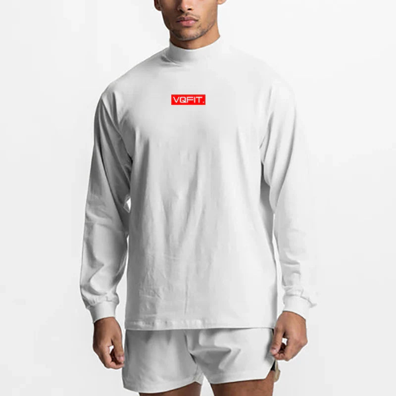 Bodybuilding  Casual T Shirt Sporting Running High-collar Long Sleeve Tshirt