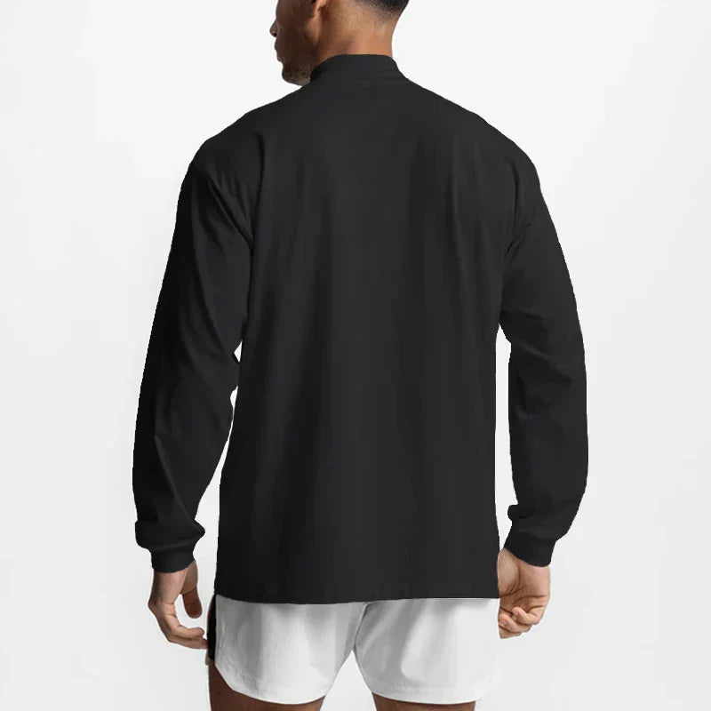 Bodybuilding  T Shirt Workout Oversized High-neck Long Sleeve Tshirt