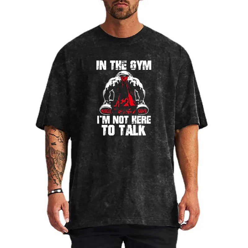 KoreanTrend Gym Antique Style Short Sleeve T-Shirt