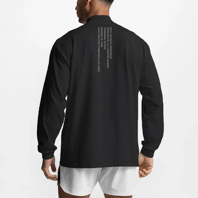 Oversized Breathable Fitness High-collar Long Sleeve Tshirt